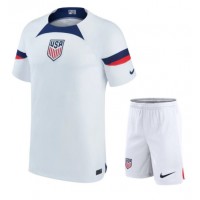 Koszulka piłkarska Stany Zjednoczone Strój Domowy dla dzieci MŚ 2022 tanio Krótki Rękaw (+ Krótkie spodenki)